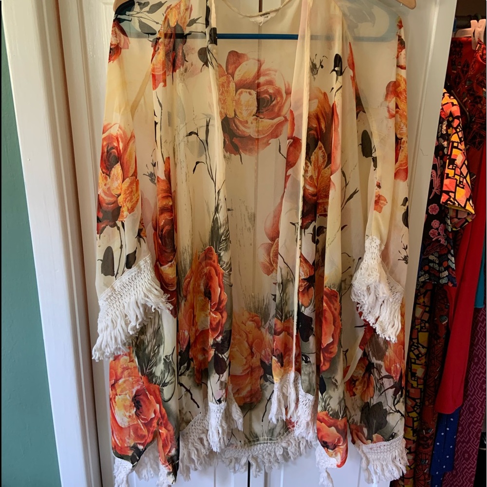 3x pretty sheer floral cardigan/wrap